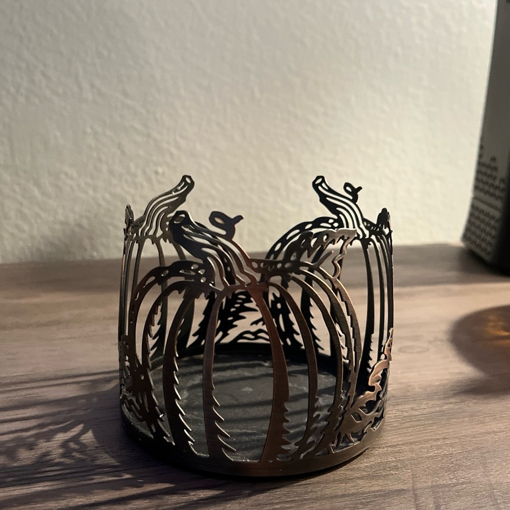 Bath & Body Works Pumpkin Candle Holder Sleeve Bronze Fall Halloween New